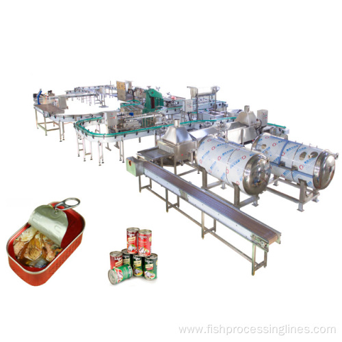 Semi automatic fish filling into cans processing line